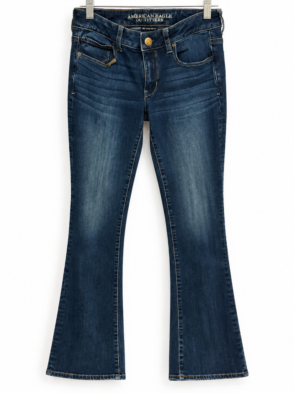 American Eagle 360 Super Stretch Siz 6 Boot Jeans Womens Dark Wash Bootcut Y2K